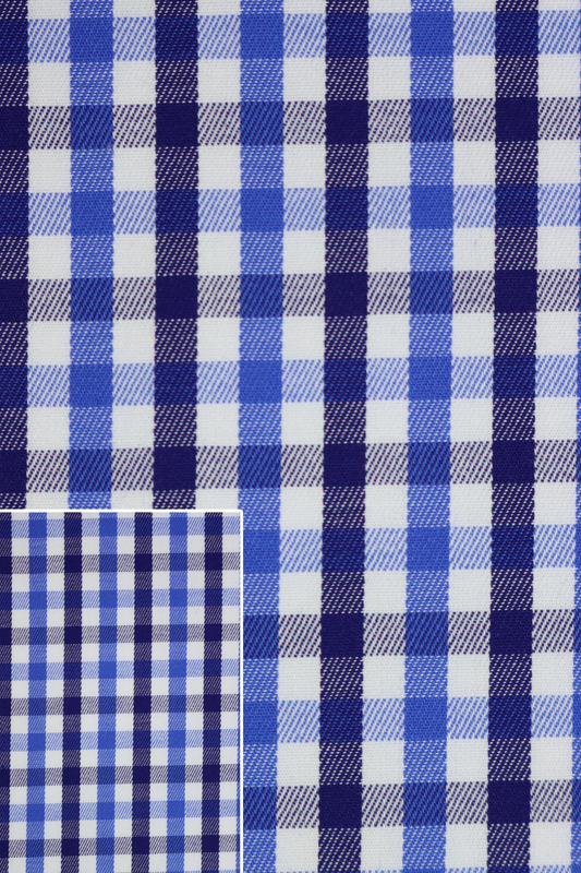 100% Cotton Multi-Checked Shirt Blue