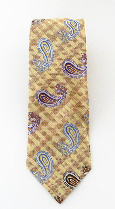 Yellow Paisley  Classic Silk Tie