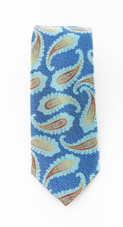 Blueburry Royale Teal Paisley Classic Silk Tie